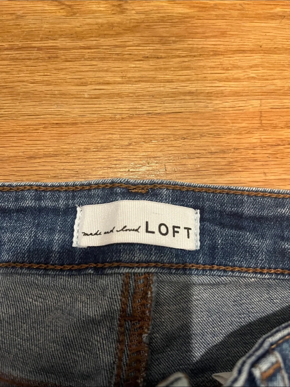 Curvy high waist skinny loft button front jeans